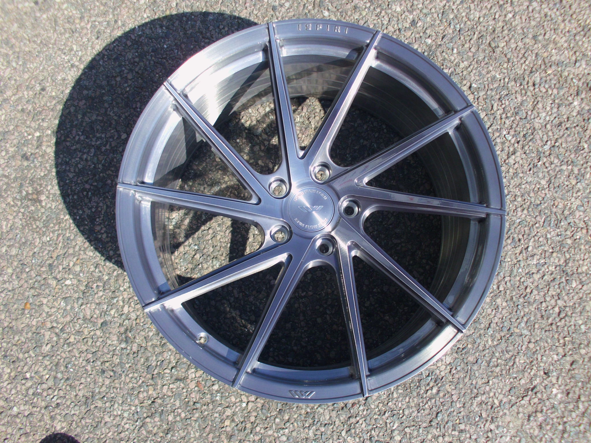 NEW 20  ISPIRI FFR1D MULTI SPOKE DIRECTIONAL ALLOY WHEELS IN FULL BRUSHED CARBON TITANIUM  DEEPER CONCAVE 10 5  REARS 5x120